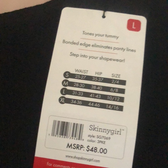 NWT Skinny Girl 3-Pack Laser Shaping Shorts, Sz L - Picture 4 of 5